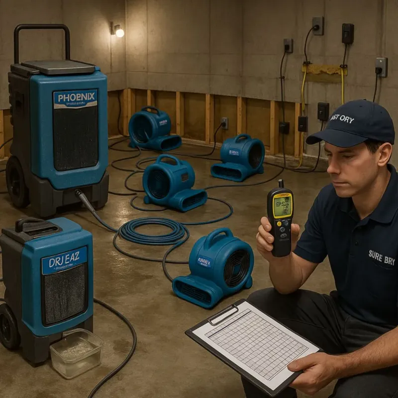 Structural Drying and Dehumidification process in Greenville, MO